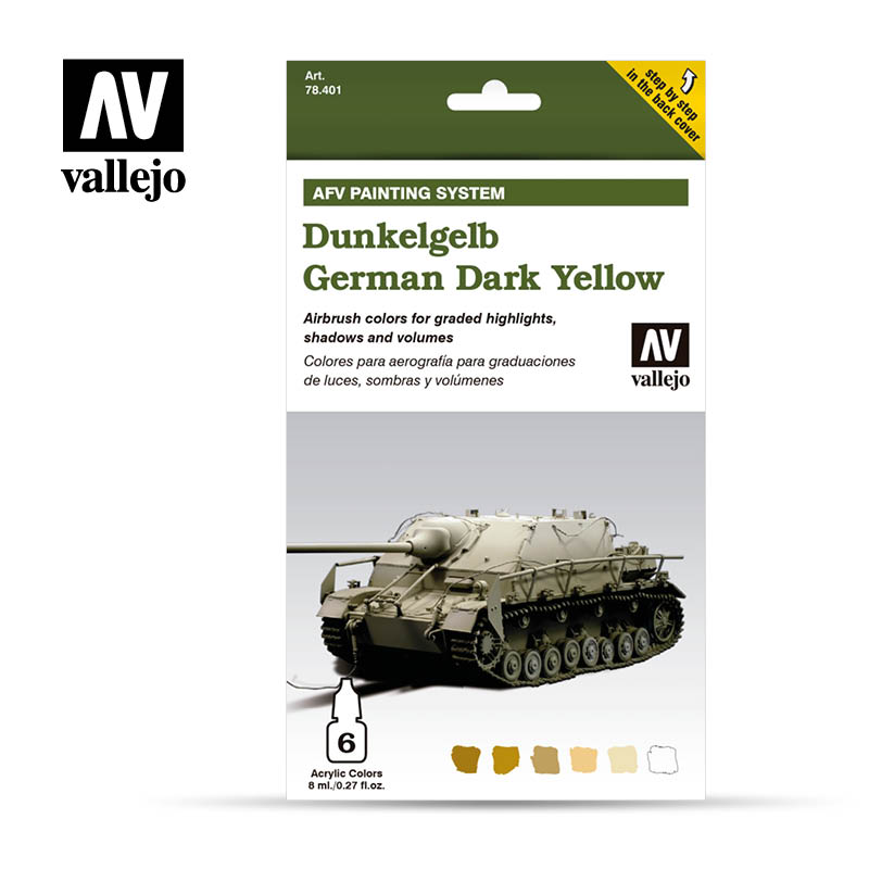 Vallejo: Dunkelgelb German Dark Yellow Painting Set