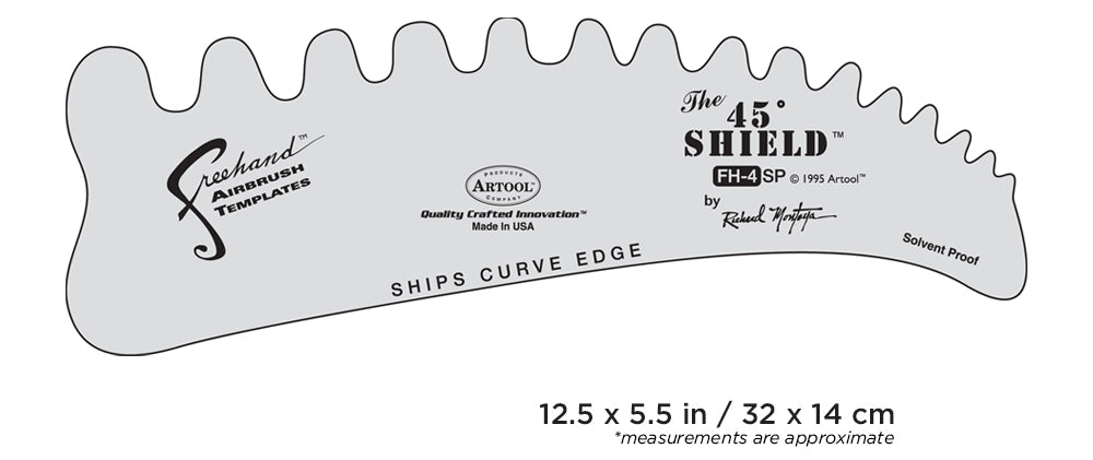 Artool #4 The 45 Shield Freehand Airbrush Template by Richard Montoya