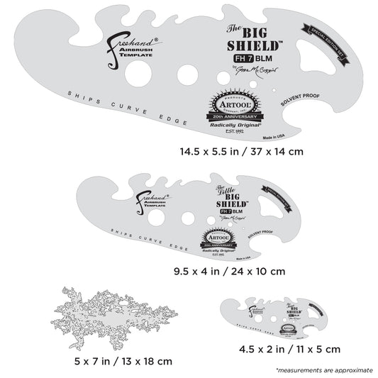 Artool  The Big Shield Special Edition Set Freehand Airbrush Template by Gabe McCubbin