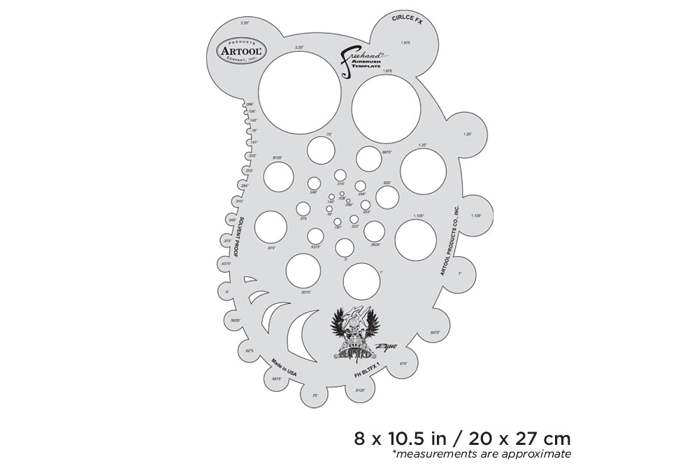 Artool  Blasted FX Circle FXFreehand Airbrush Template by Ryan "Ryno" Templeton