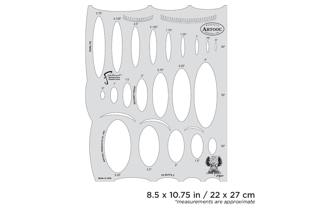 Artool  Blasted FX Oval FX Freehand Airbrush Template by Ryan "Ryno" Templeton