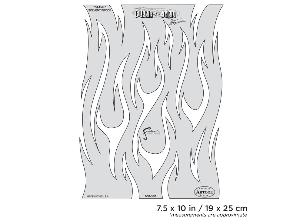 Artool Freehand Airbrush Templates Flame-o-rama Slash by Craig Fraser