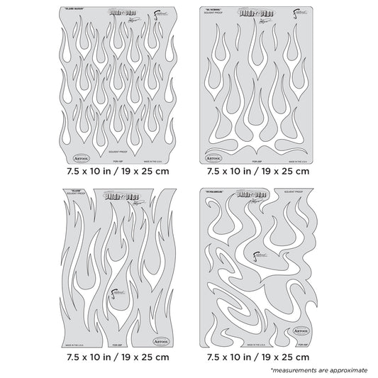 Artool Flame-O-Rama Freehand Airbrush Template Set by Craig Fraser