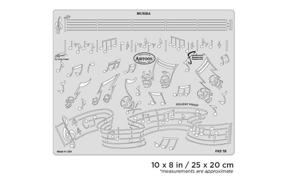 Artool FX3 Musika Freehand Airbrush Template by Craig Fraser