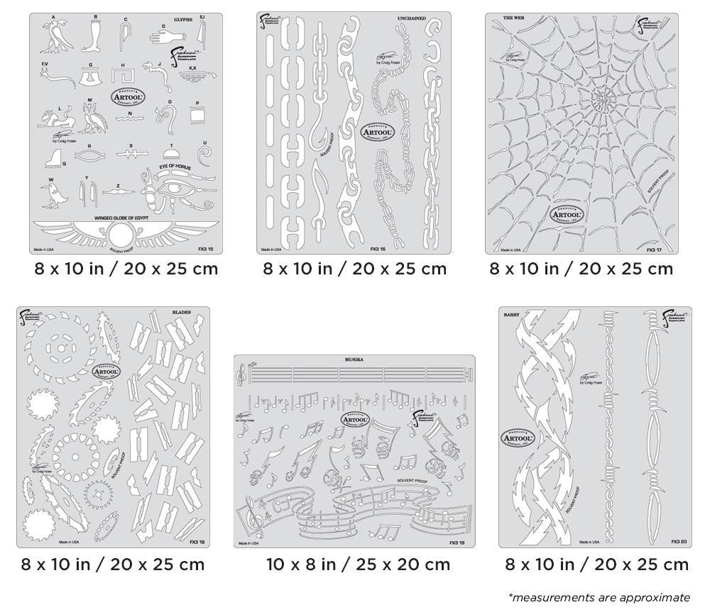 Artool  FX4 Set Freehand Airbrush Template by Craig Fraser
