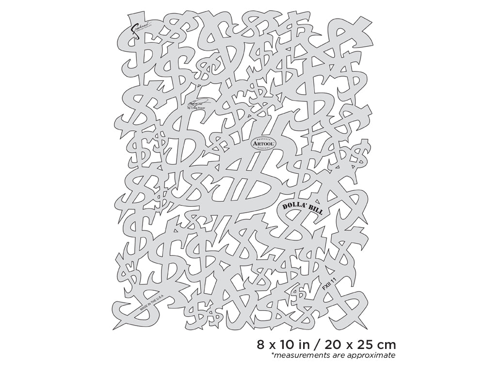 Artool FX II Dolla Bill Freehand Airbrush Template  by Craig Fraser