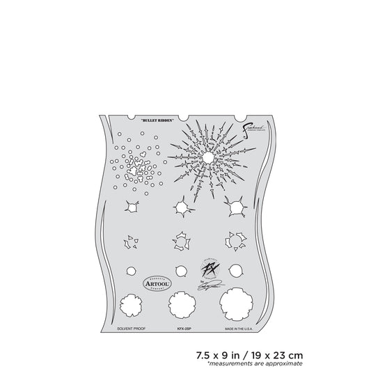 Artool Kustom FX Bullet-Ridden Freehand Airbrush Template by Craig Fraser
