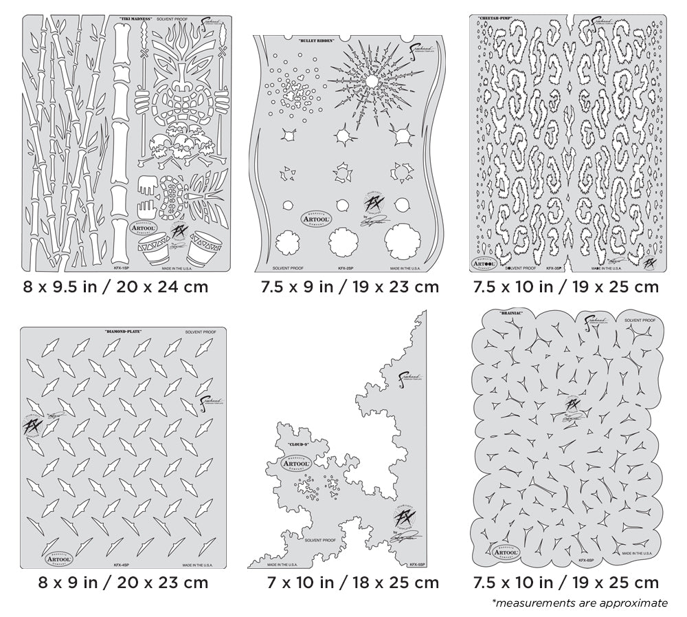 Artool Kustom FX Freehand Airbrush Template Set by Craig Fraser