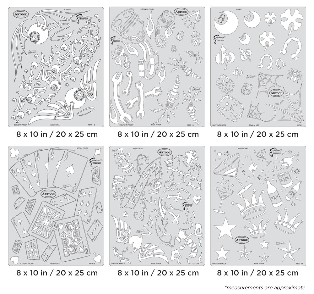 Artool Kustom Kulture Freehand Airbrush Template Set by Craig Fraser