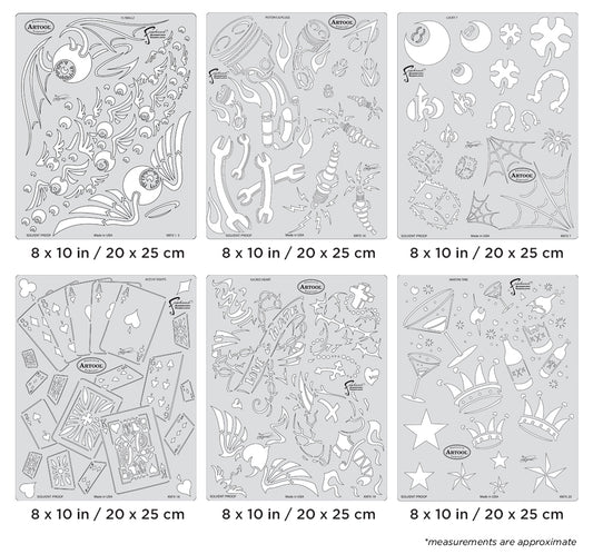 Artool Kustom Kulture Freehand Airbrush Template Set by Craig Fraser