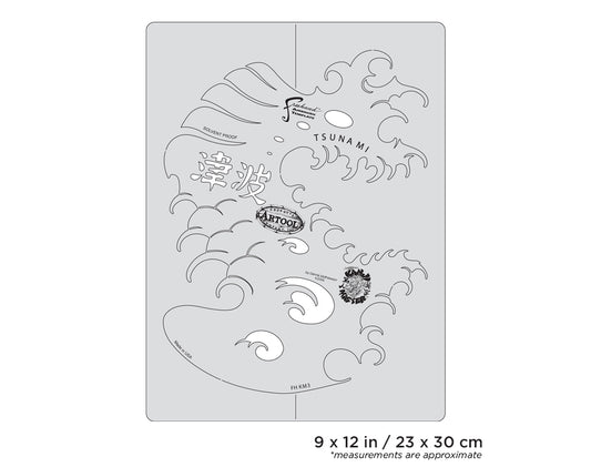 Artool  Kanji Master Tsunami Freehand Airbrush Template by Dennis Mathewson