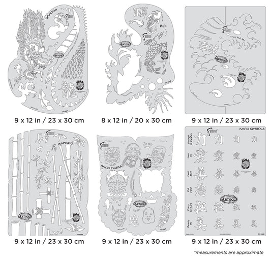 Artool  Kanji Master Set Freehand Airbrush Template by Dennis Mathewson