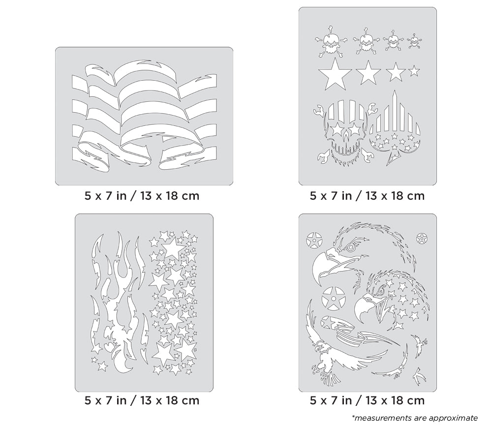 Artool  Patriotica Mini Series Freehand Airbrush Template by Craig Fraser