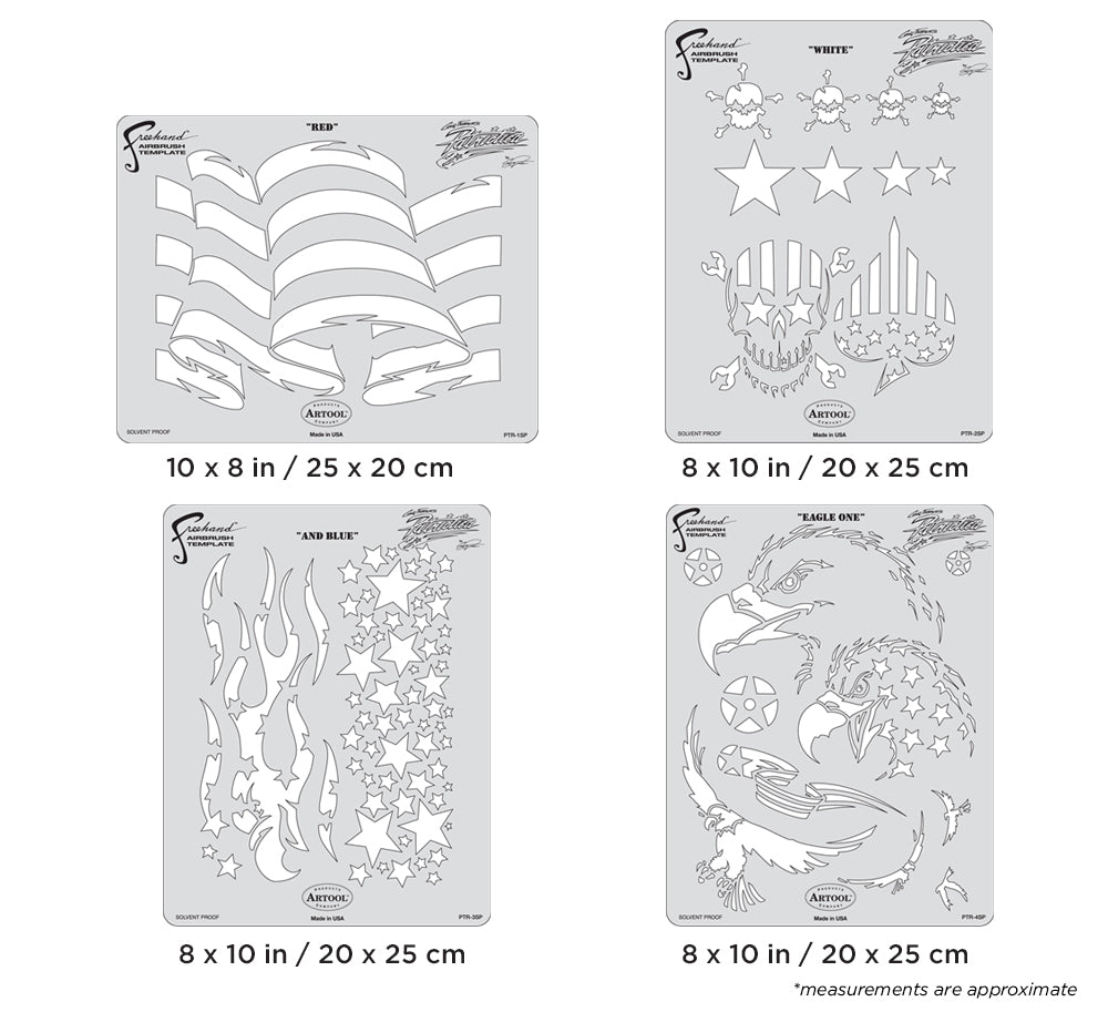 Artool Patriotica Freehand Airbrush Template Set by Craig Fraser