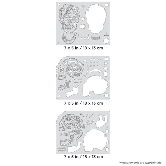 Artool  Steam Driven Skullmaster Mini  Series Set Freehand Airbrush Template by Craig Fraser