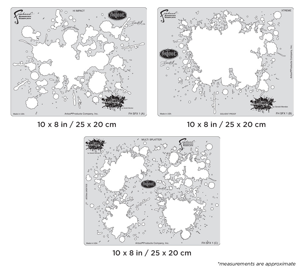 Artool  Splatter FX Freehand Airbrush Template by Gerald Mendez