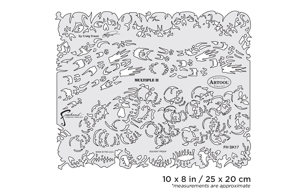 Artool  Return of Skullmaster Multiple II Freehand Airbrush Template by Craig Fraser