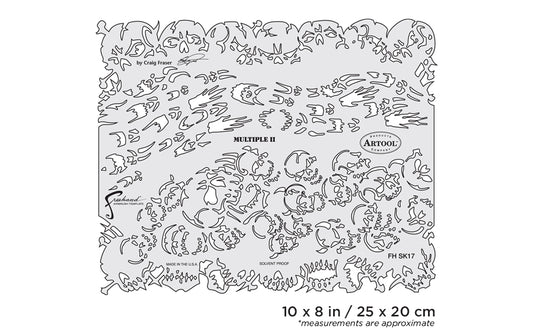Artool  Return of Skullmaster Multiple II Freehand Airbrush Template by Craig Fraser
