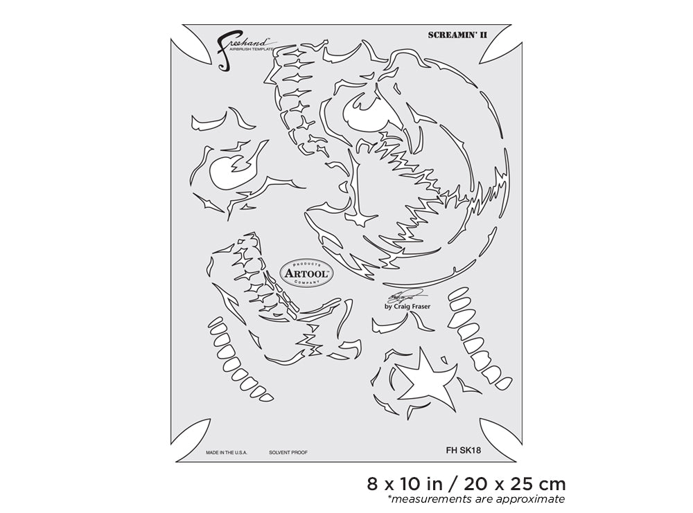 Artool  Return of Skullmaster Screamin II Freehand Airbrush Template by Craig Fraser