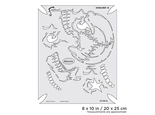 Artool  Return of Skullmaster Screamin II Freehand Airbrush Template by Craig Fraser