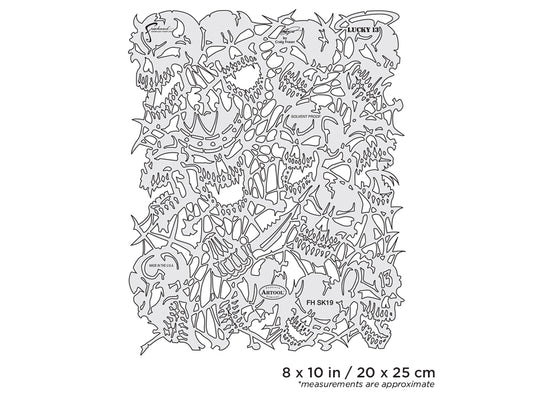 Artool  Return of Skullmaster Lucky 13 Freehand Airbrush Template by Craig Fraser