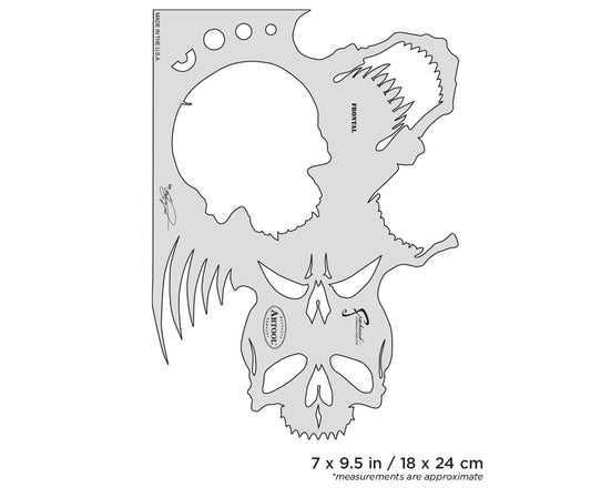 Artool  Skullmaster The Frontal Freehand Airbrush Template by Craig Fraser