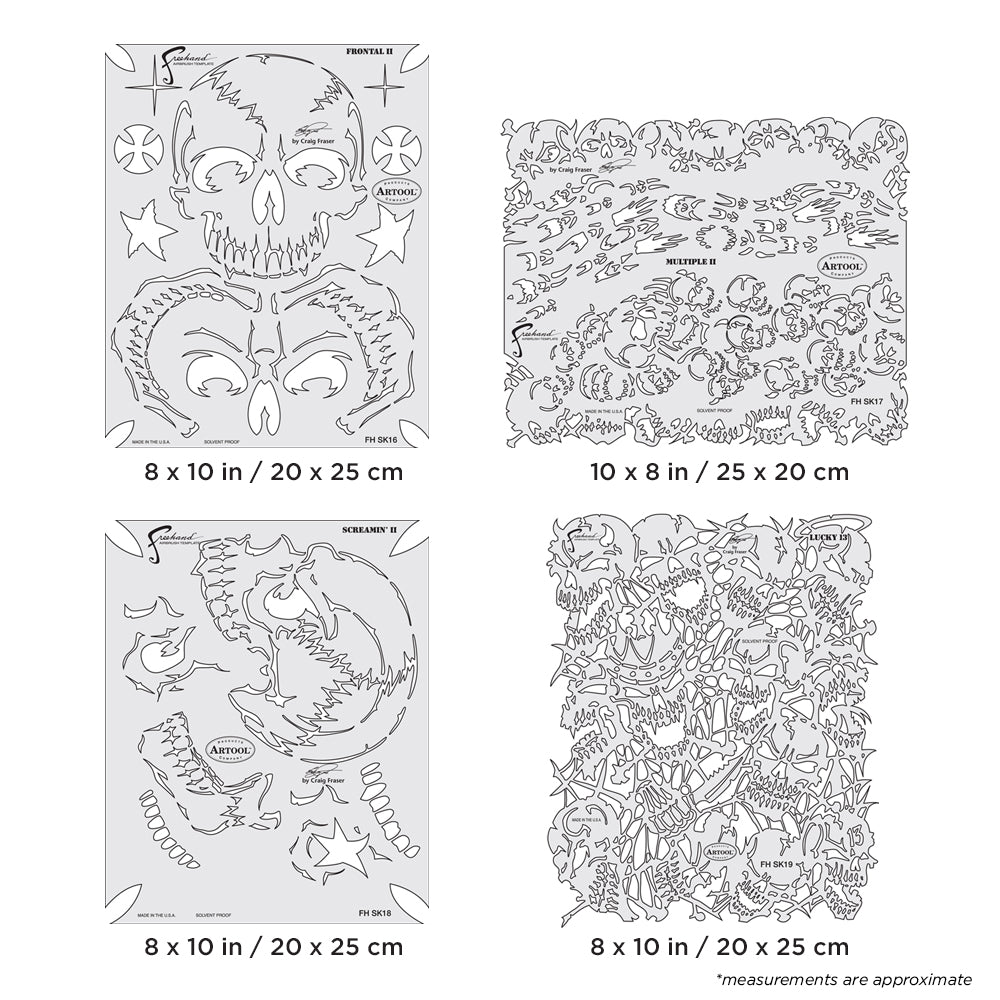 Artool  The Return of Skullmaster  Set Freehand Airbrush Template by Craig Fraser