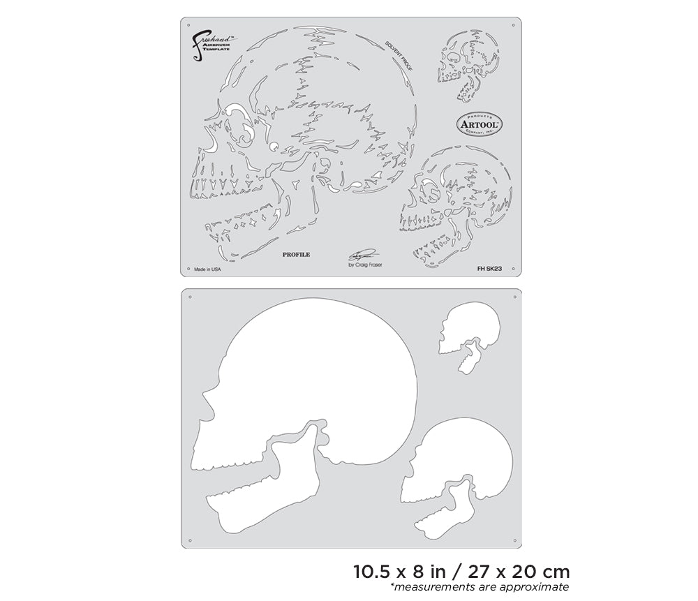 Artool  Horror of Skullmaster Profile Freehand Airbrush Template by Craig Fraser