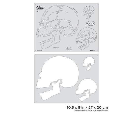Artool  Horror of Skullmaster Profile Freehand Airbrush Template by Craig Fraser