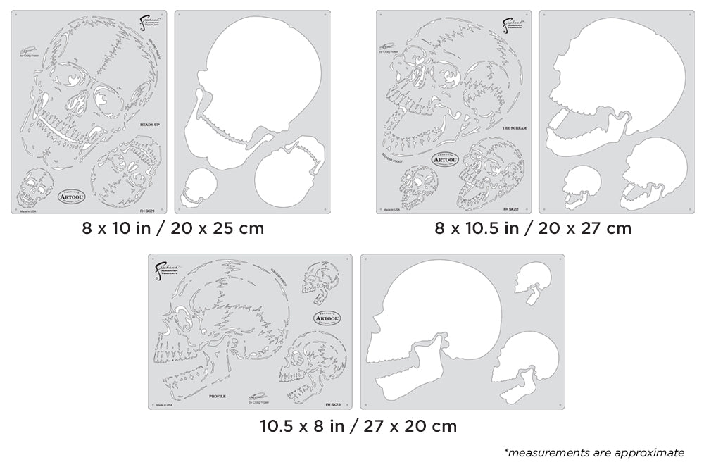 Artool  Horror of Skullmaster SetFreehand Airbrush Template by Craig Fraser