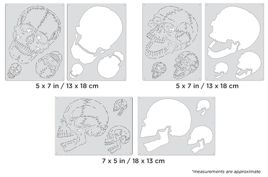 Artool  Horror of Skullmaster Mini Series Set Freehand Airbrush Template by Craig Fraser