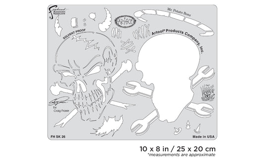 Artool  Wrath of Skullmaster Mr. Potato Bonz Freehand Airbrush Template by Craig Fraser