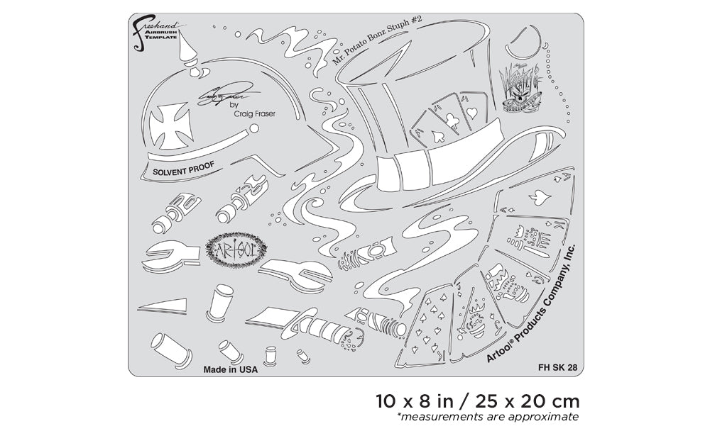 Artool  Wrath of Skullmaster Mr. Potato Bonz Stuph #2 Freehand Airbrush Template by Craig Fraser