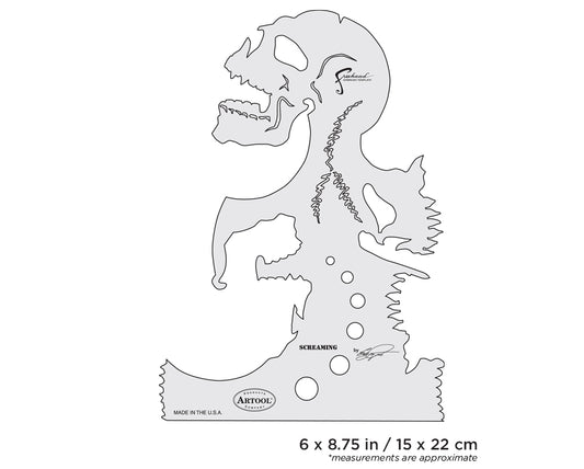 Artool  Skullmaster Screaming Freehand Airbrush Template by Craig Fraser