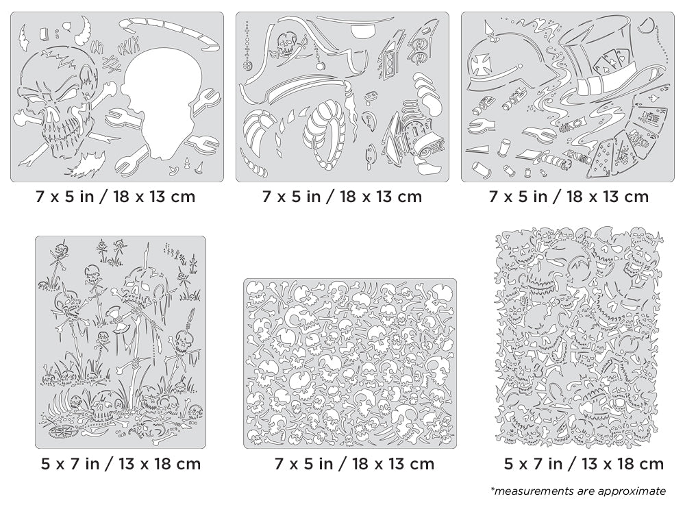 Artool  Wrath of Skullmaster Mini Series Set Freehand Airbrush Template by Craig Fraser