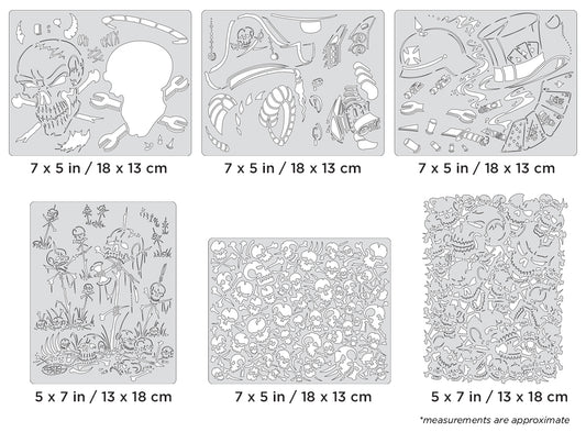 Artool  Wrath of Skullmaster Mini Series Set Freehand Airbrush Template by Craig Fraser