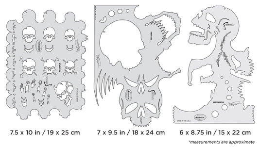 Artool  Skullmaster  Set Freehand Airbrush Template by Craig Fraser