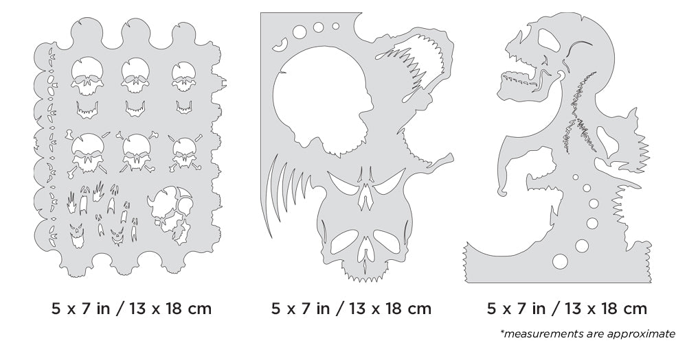 Artool  Skullmaster Mini Series Set Freehand Airbrush Template by Craig Fraser