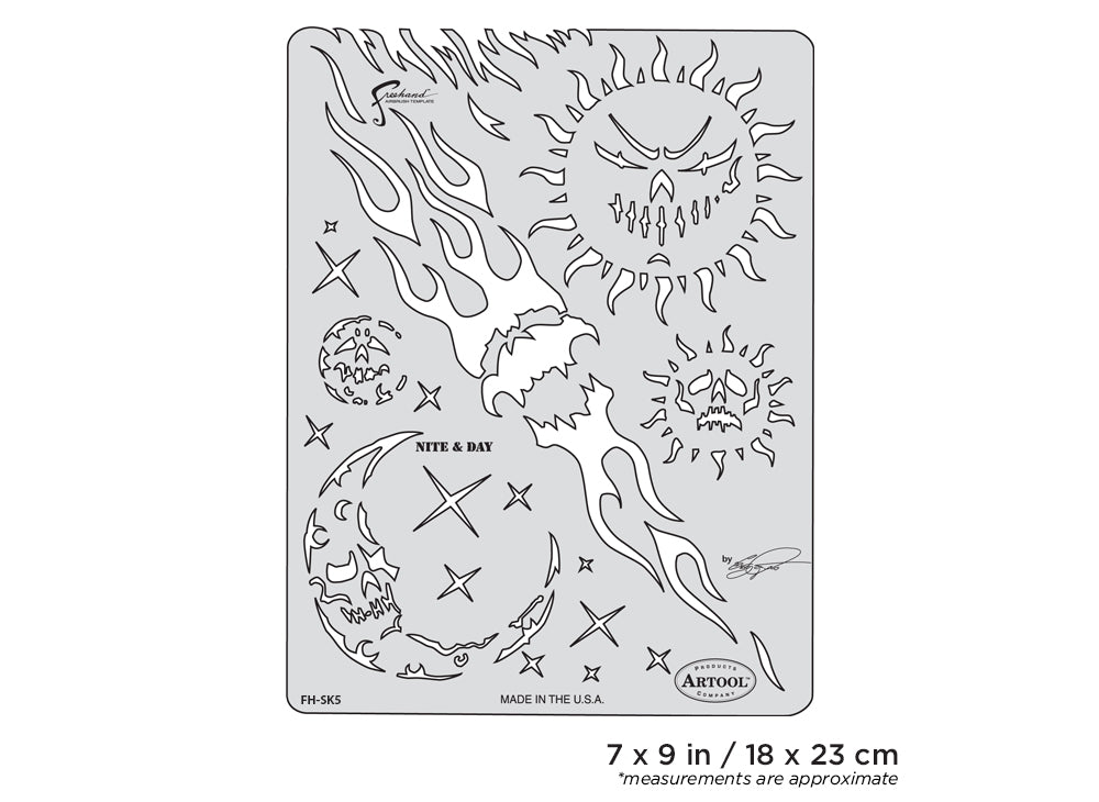 Artool  Son of Skullmaster Nite & Day Freehand Airbrush Template by Craig Fraser
