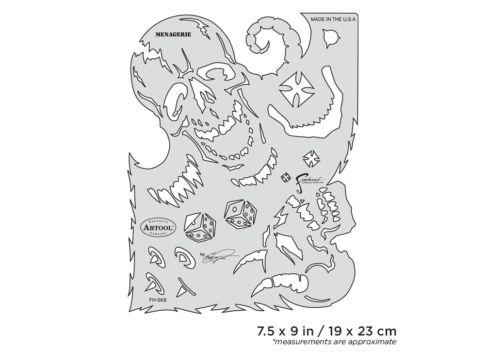 Artool  Son of Skullmaster Menagerie Freehand Airbrush Template by Craig Fraser