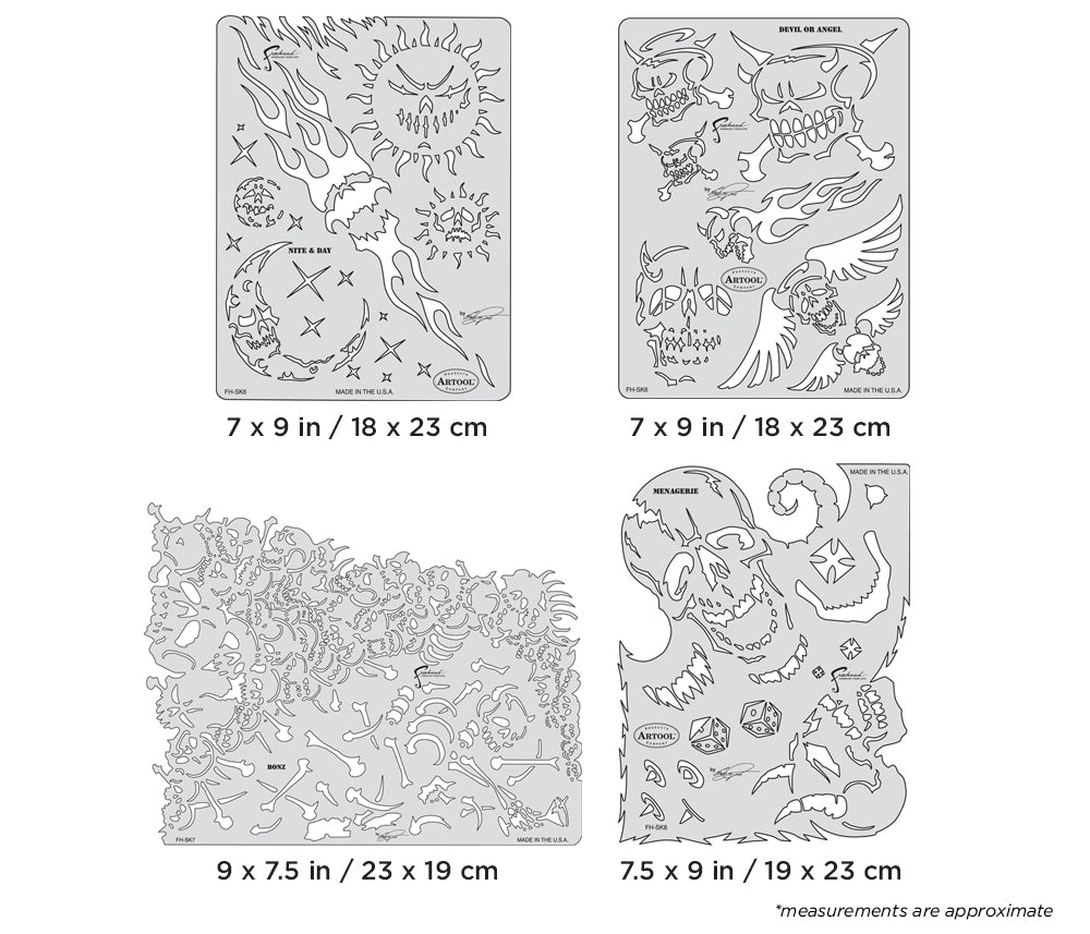 Artool  Son of Skullmaster Set Freehand Airbrush Template by Craig Fraser