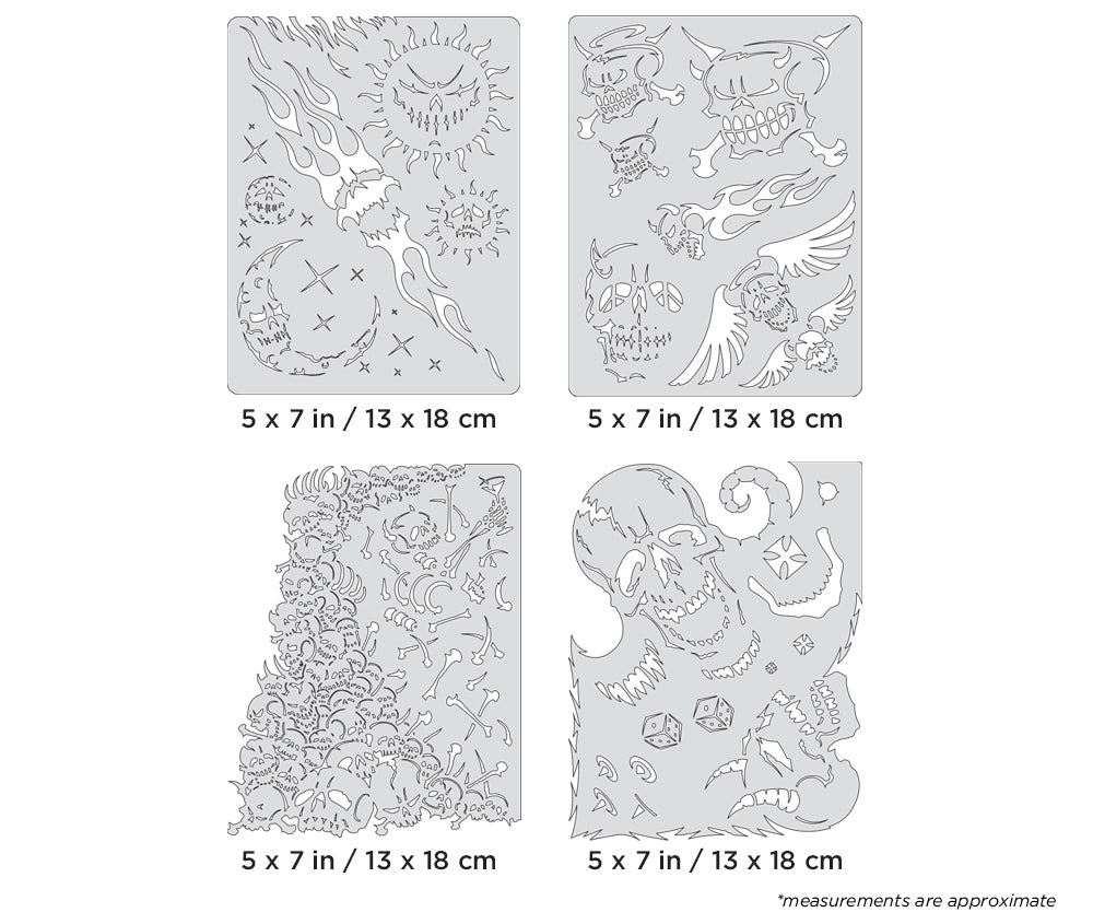 Artool  Son of Skullmaster Mini Series Set Freehand Airbrush Template by Craig Fraser