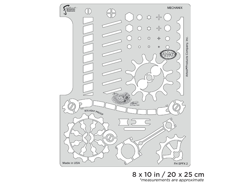 Artool  Steampunk FX Mechanix Freehand Airbrush Template by Craig Fraser