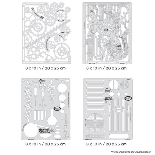 Artool  Steampunk FX2 Set Freehand Airbrush Template by Craig Fraser