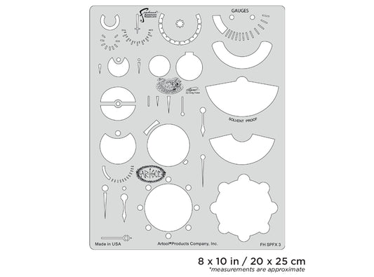 Artool  Steampunk FX Gauges Freehand Airbrush Template by Craig Fraser