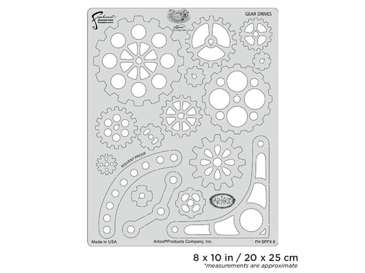 Artool  Steampunk FX Gear Drives Freehand Airbrush Template by Craig Fraser