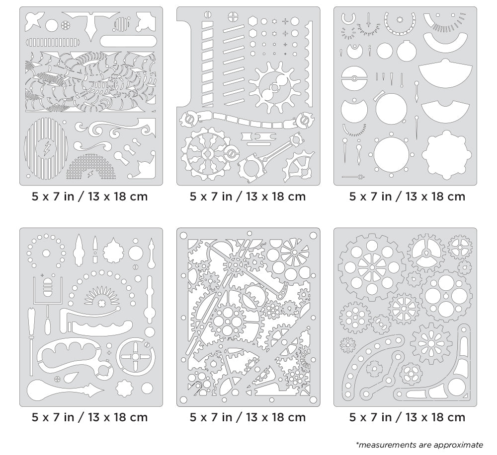 Artool  Steampunk FX Mini Series Set Freehand Airbrush Template by Craig Fraser