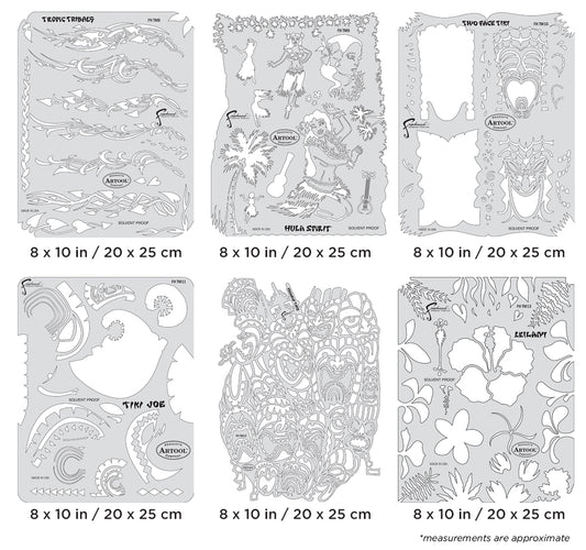 Artool Tiki Master II Freehand Airbrush Template Set by Dennis Mathewson