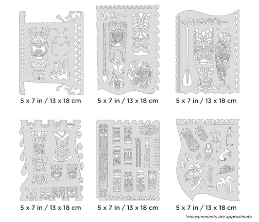 Artool Tiki Master Mini Series Freehand Airbrush Template Set by Dennis Mathewson