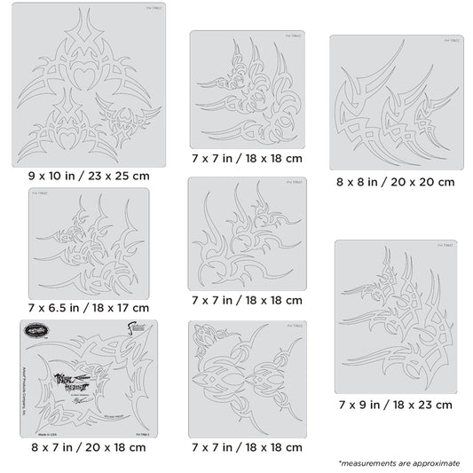 Artool Tribal Masters II Cornered Freehand Airbrush Template Set  by Steve Vandemon